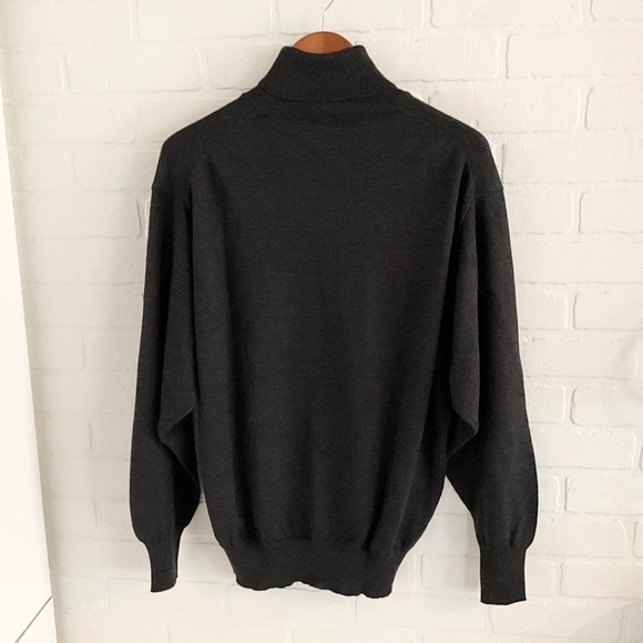 Vintage Men’s Knit Sweater Schiatti for Brisson-Brisson Turtleneck Wool Gray M - Picture 5 of 14
